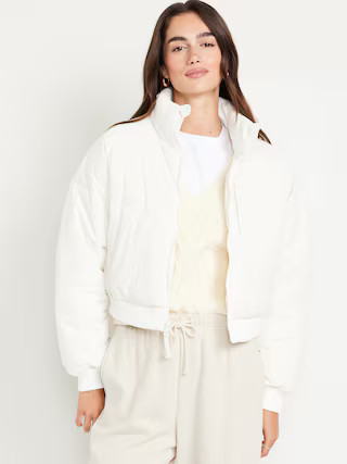 Oversized Crop Puffer Jacket | Old Navy (US)