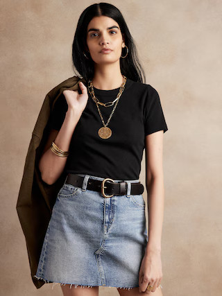 Ribbed Shrunken T-Shirt | Banana Republic (US)