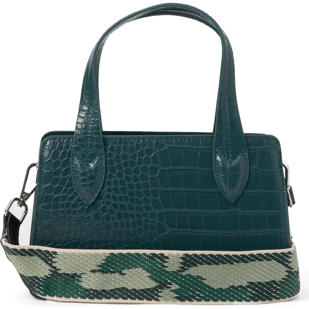 Urban Originals August Croc Embossed Vegan Leather Crossbody Bag in Green at Nordstrom Rack | Nordstrom Rack