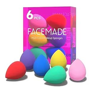 FACEMADE 6 PCS Makeup Sponges Set, Makeup Sponges for Foundation, Latex Free Beauty Sponges, Flaw... | Amazon (US)