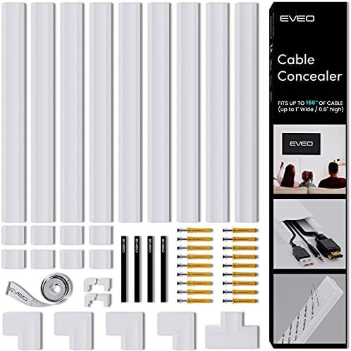 150” Cable Concealer on Cord Cover Wall - Paintable Cable Cover for Wire Hiders for TV on Wall ... | Amazon (US)