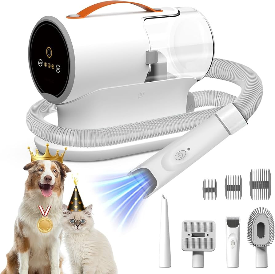 Dog Vacuum for Shedding Grooming, 12000pa Suction Dog Hair Vacuum, Pet Vacuum Grooming Kit with 2... | Amazon (US)