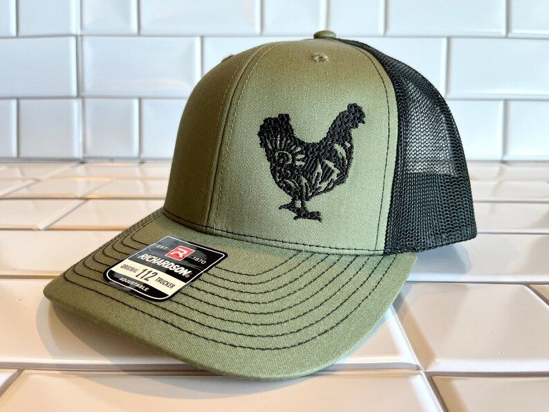 Embroidered Hat, Chicken Hat, Chicken Gift, Floral, Chicken Lover, Aztec Hat, Western Wear, Chick... | Etsy (US)