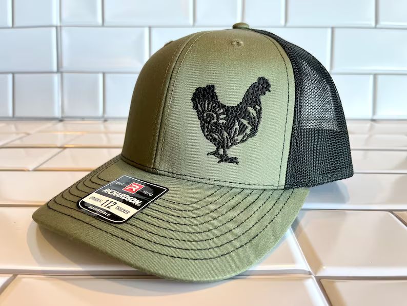 Embroidered Hat, Chicken Hat, Chicken Gift, Floral, Chicken Lover, Aztec Hat, Western Wear, Chick... | Etsy (US)
