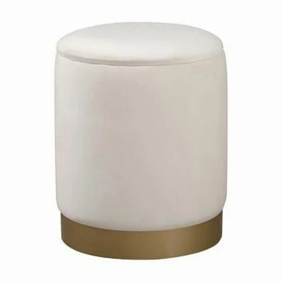 14 in. Ozman Round Ottoman, Beige | Walmart (US)
