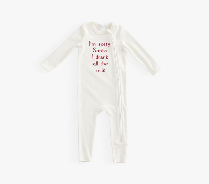 Sorry Santa I Drank All the Milk Organic Cotton Baby Pajama | Pottery Barn Kids