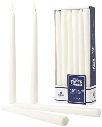 Royal Imports Unscented Taper Candles, Elegant Premium Quality, Dripless & Smokeless, Hand-Dipped... | Amazon (US)