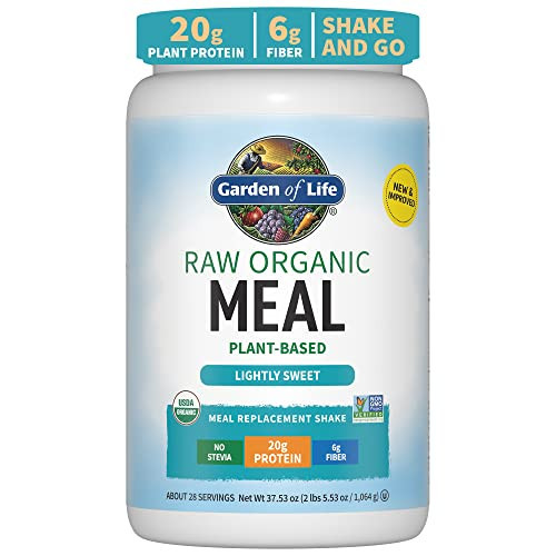 Garden of Life Meal Replacement Shakes, Vegan Raw Organic Protein Powder, Lightly Sweet Protein Powder with Plant Based Pea Protein, Sprouts, Greens, Probiotics, Dairy Free 28 Servings | Amazon (US)