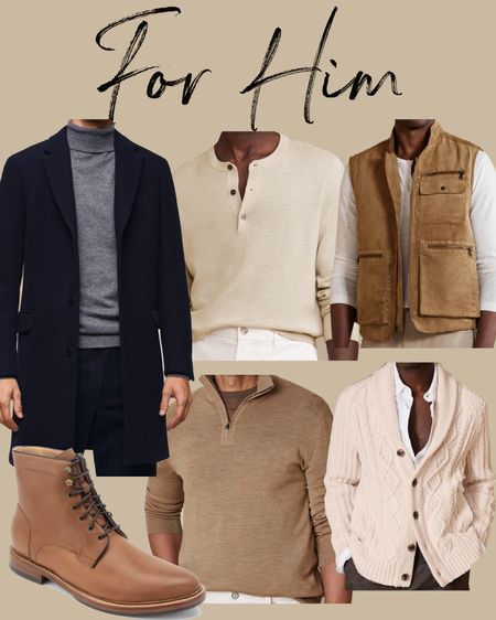 Kat Jamieson shares clothes she just bought for her husband for their upcoming trip to London. For him, menswear, men’s fashion, vest, fall, cardigan, half zip, sweater, boots, coats. 

#LTKmens #LTKSeasonal #LTKshoecrush