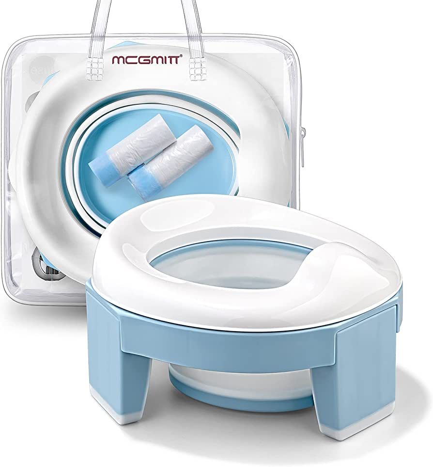 Portable Potty Training Seat for Toddler Kids - Foldable Training Toilet for Travel with Travel B... | Amazon (US)