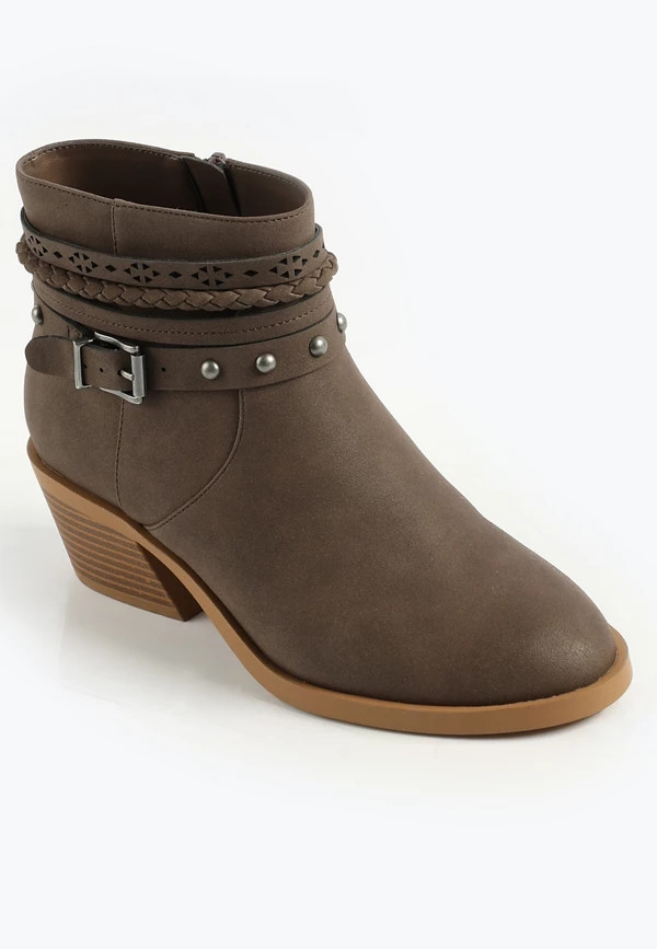 SuperCush Strappy Faux Suede Ankle Boot | Maurices