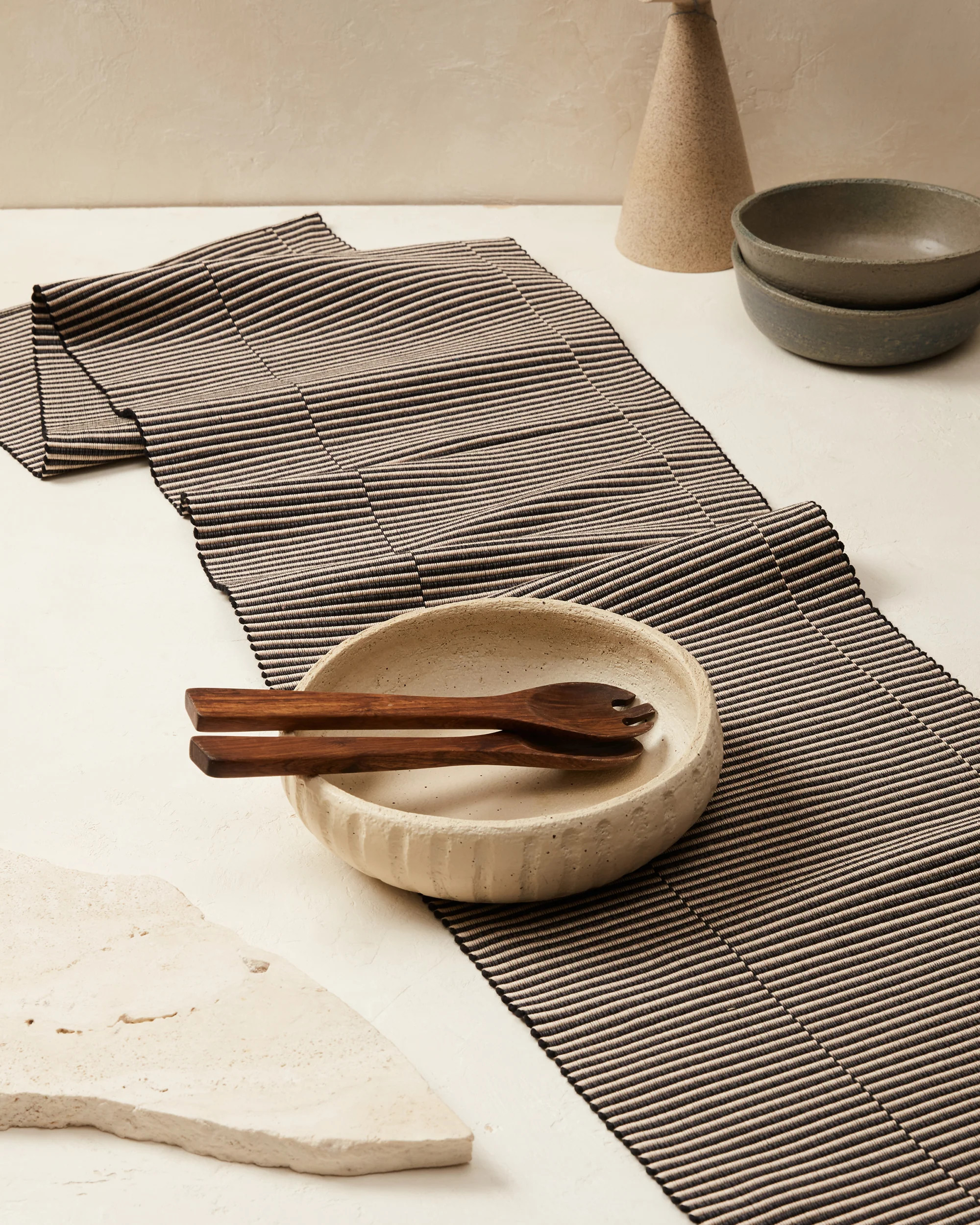 Ridges Table Runner in Mallard - Sustainable Kitchen Textiles | MINNA | MINNA