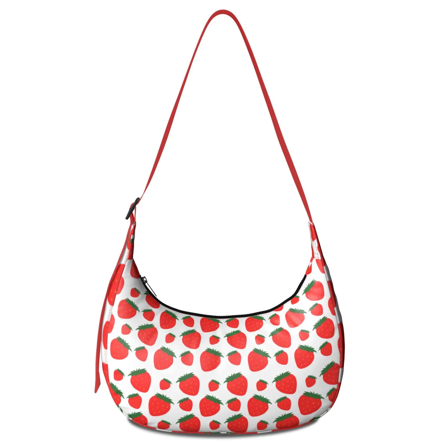 Cute Strawberry Print Crossbody Handbag for Women, Red Fruity Shoulder Tote, Lightweight Water-Re... | Walmart (US)