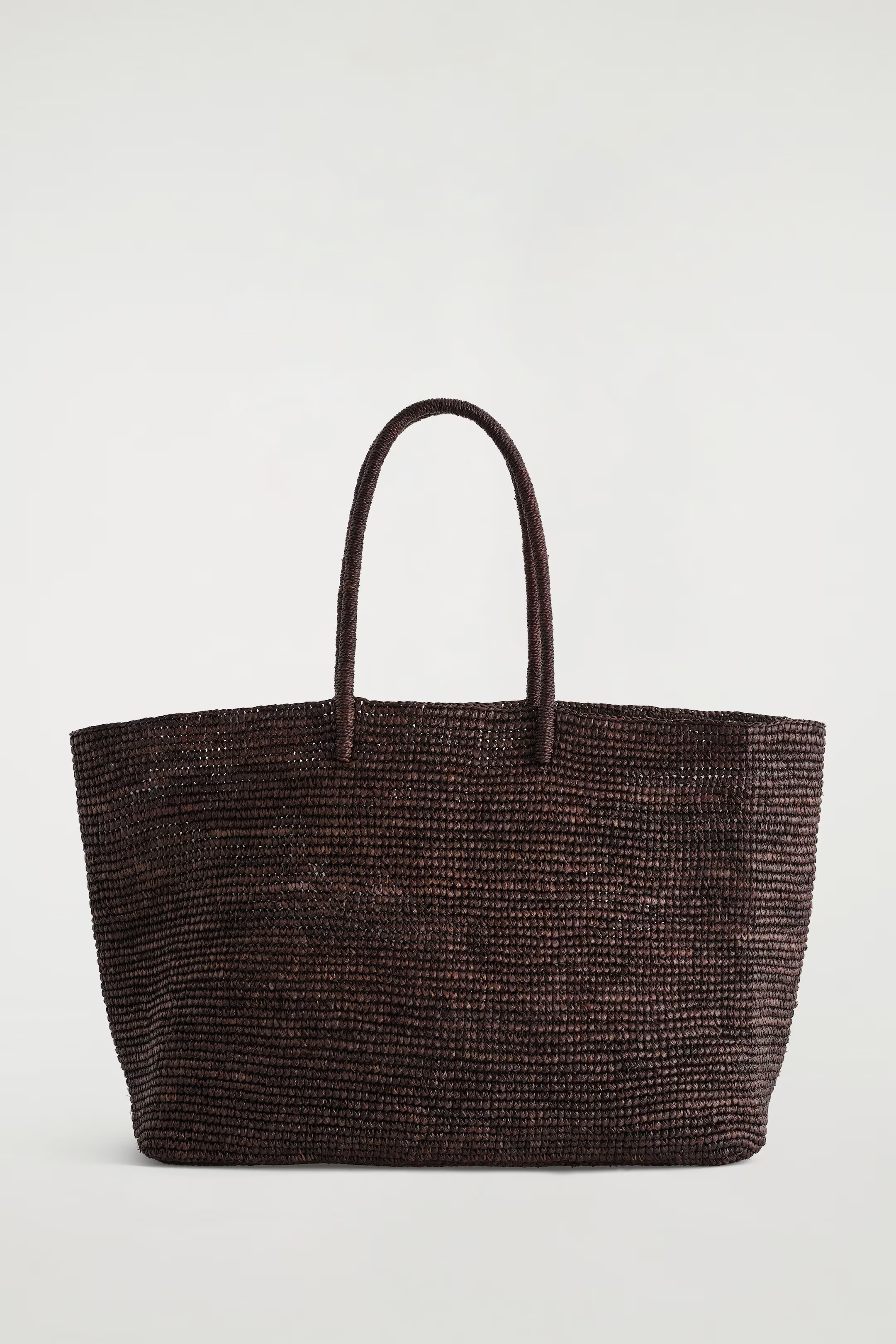 OVERSIZED HAND-WOVEN TOTE BAG - RAFFIA - DARK BROWN | COS | COS UK