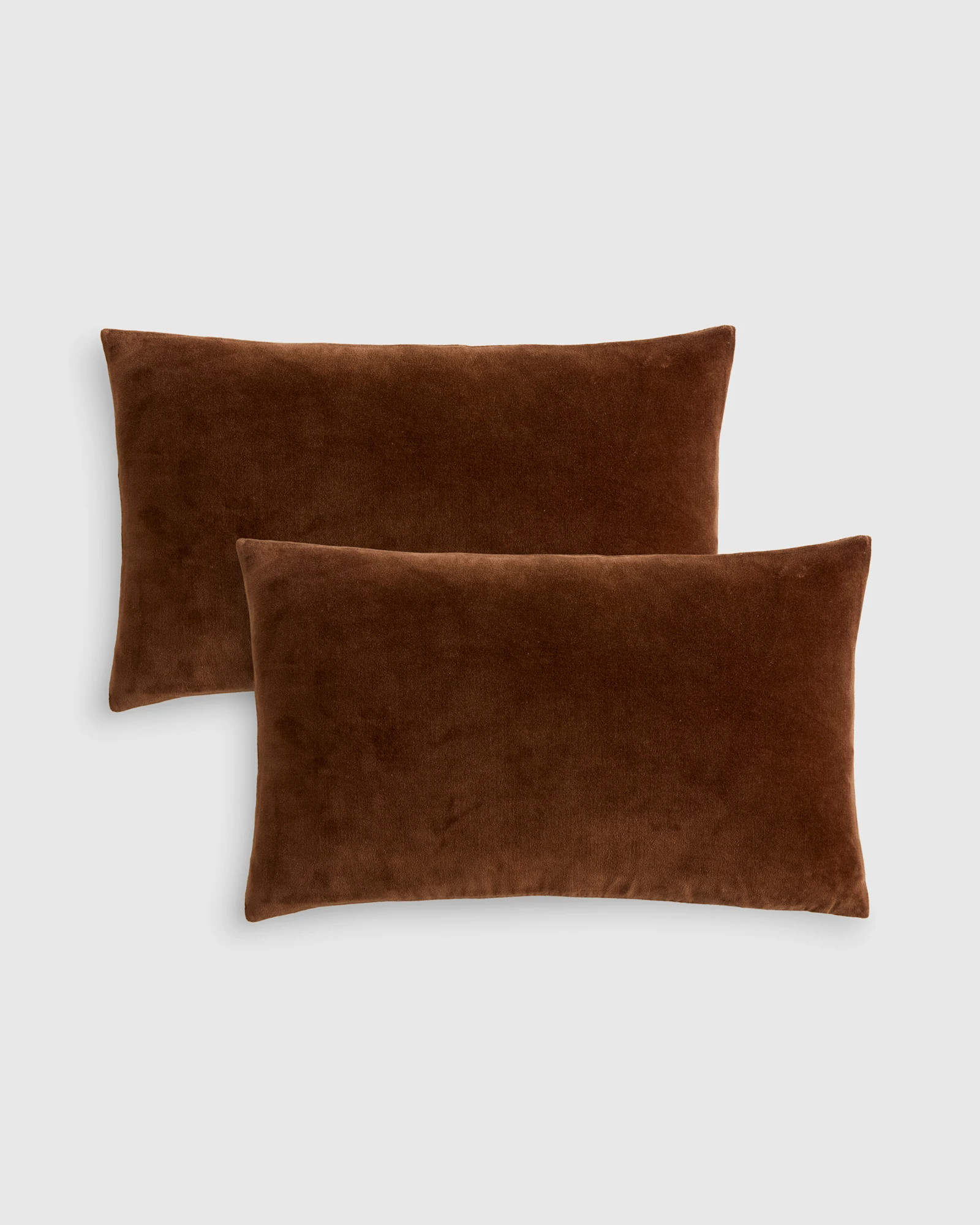Cotton Velvet Pillow Cover - Set of 2 in Chestnut | Quince