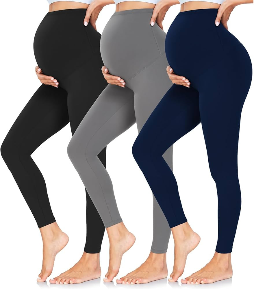 CTHH Maternity Leggings Over The Belly Buttery Soft Pregnancy Workout Pants High Waisted Maternit... | Amazon (US)