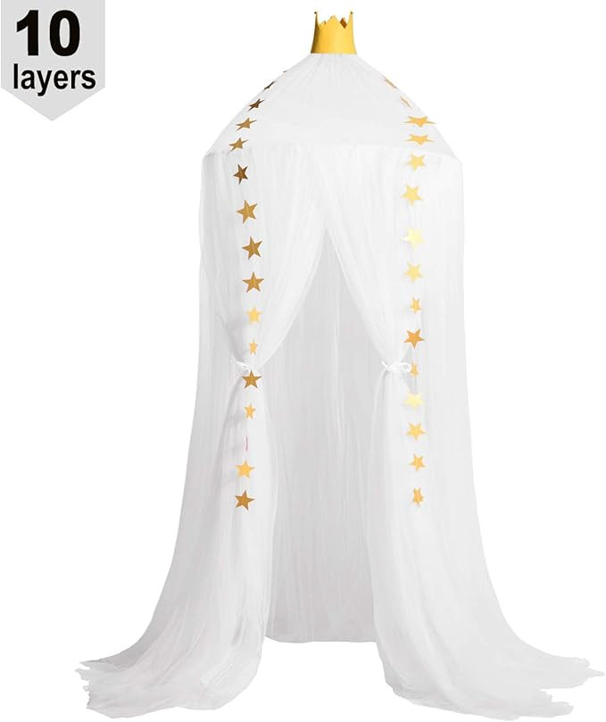 Jolitac Princess Bed Canopy for Kids Room Decor Round Lace Mosquito Net Play Tent Baby House Cano... | Amazon (US)