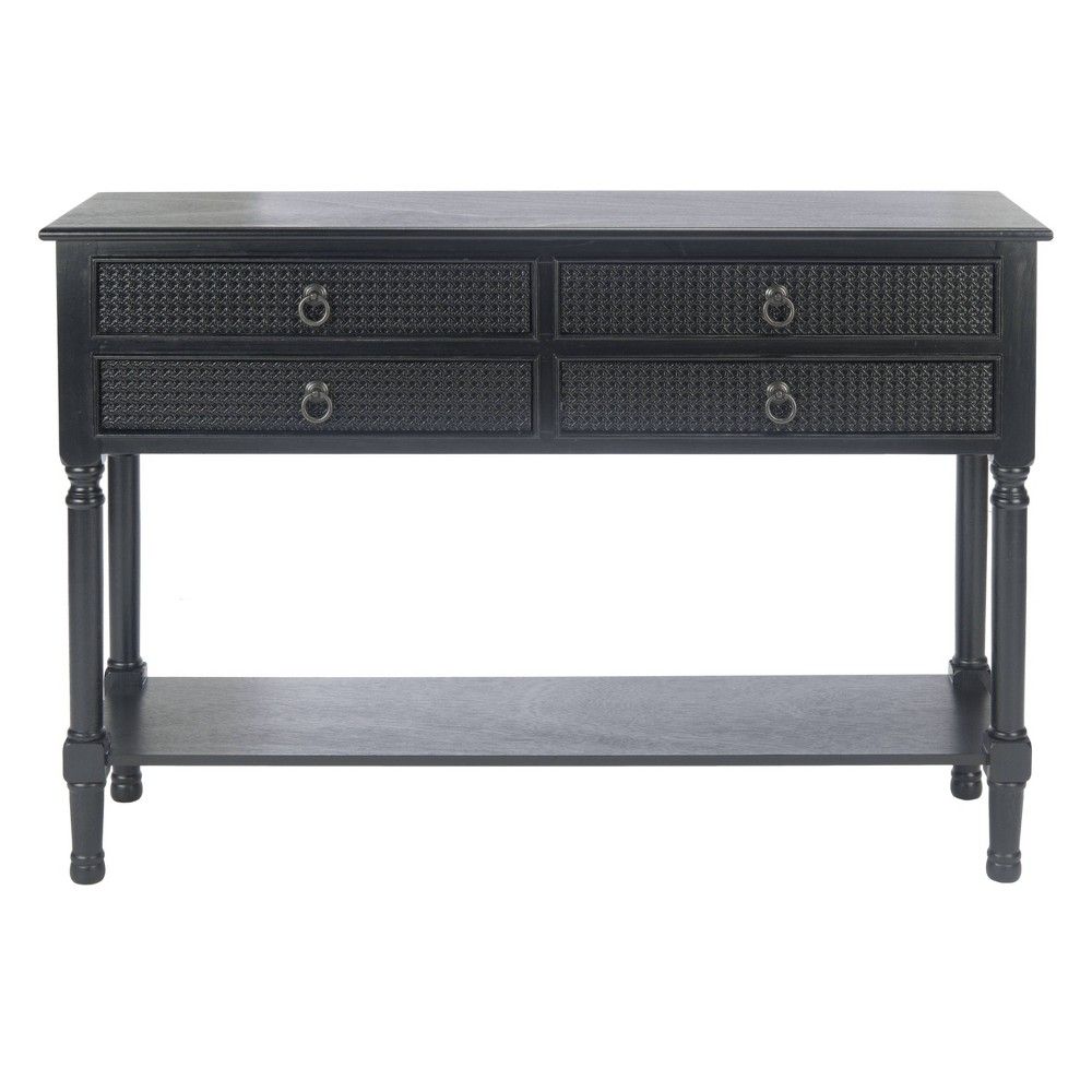 Haines 4 Drawers Console Table Black - Safavieh | Target