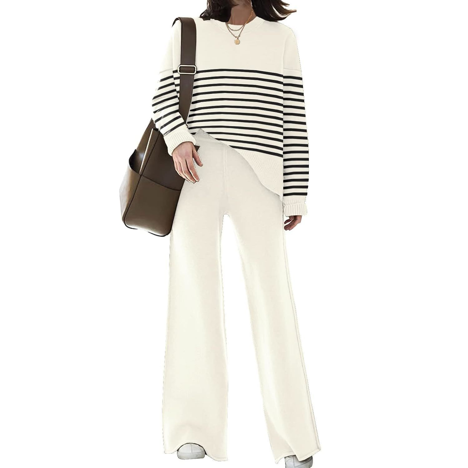 Womens Lounge Sets Knitted Sweatsuit Sets 2 Piece Outfits With Sweater Tops And | Bonanza (Global)