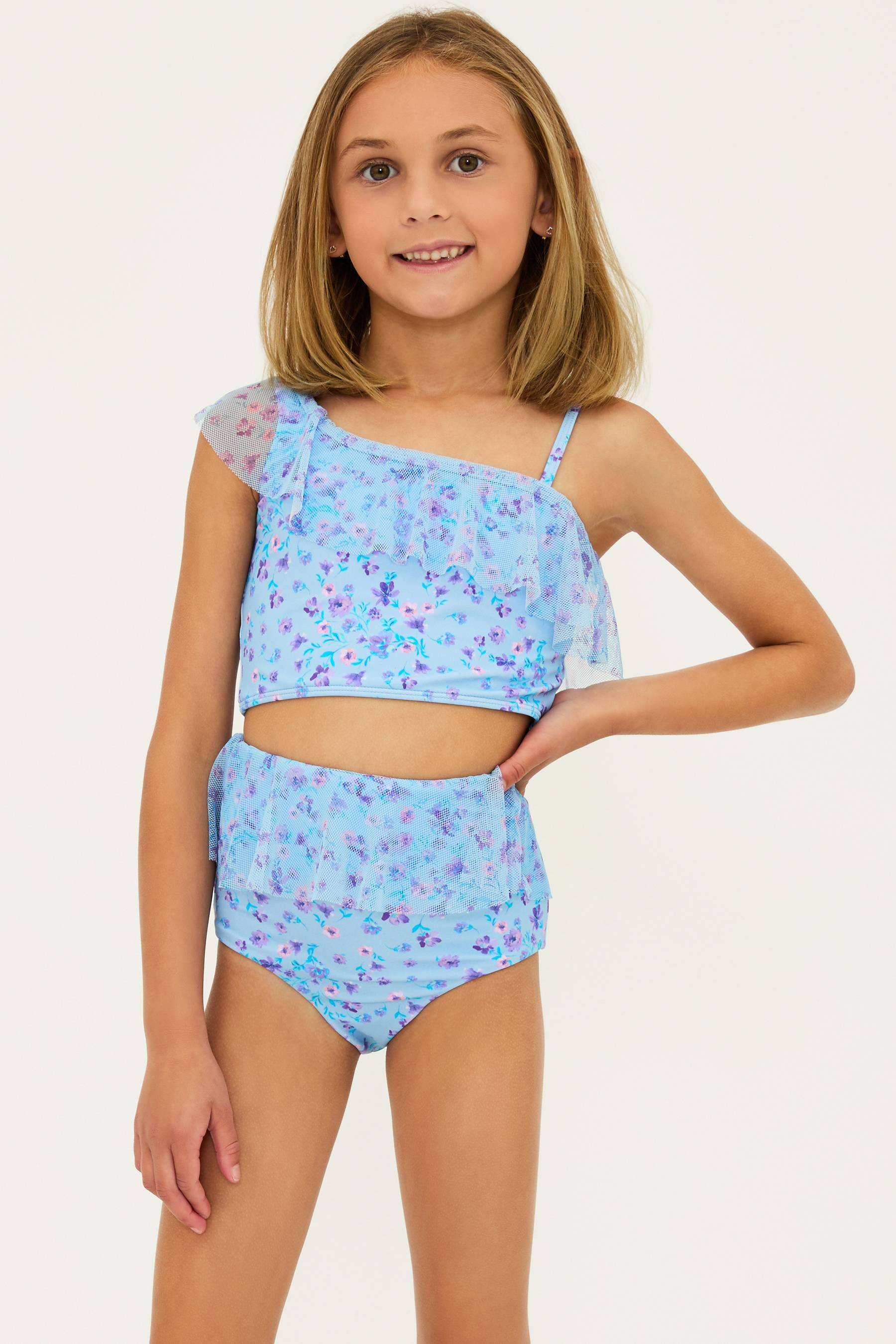 Little Ava & Daisy Set Iris Petal | Girls Swimsuits | Beach Riot | Beach Riot