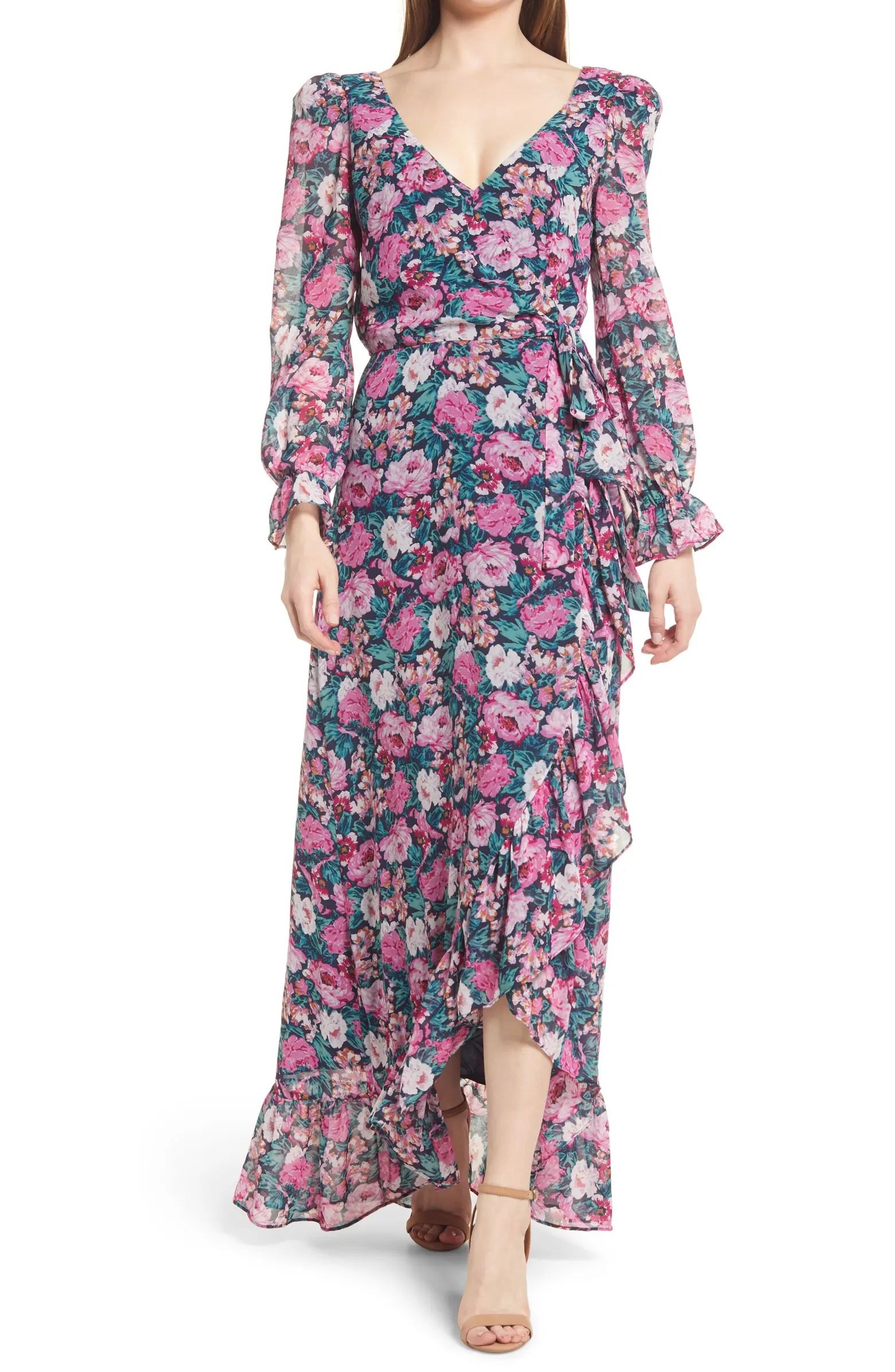 The Emry Faux Wrap Long Sleeve Floral Maxi Dress | Nordstrom