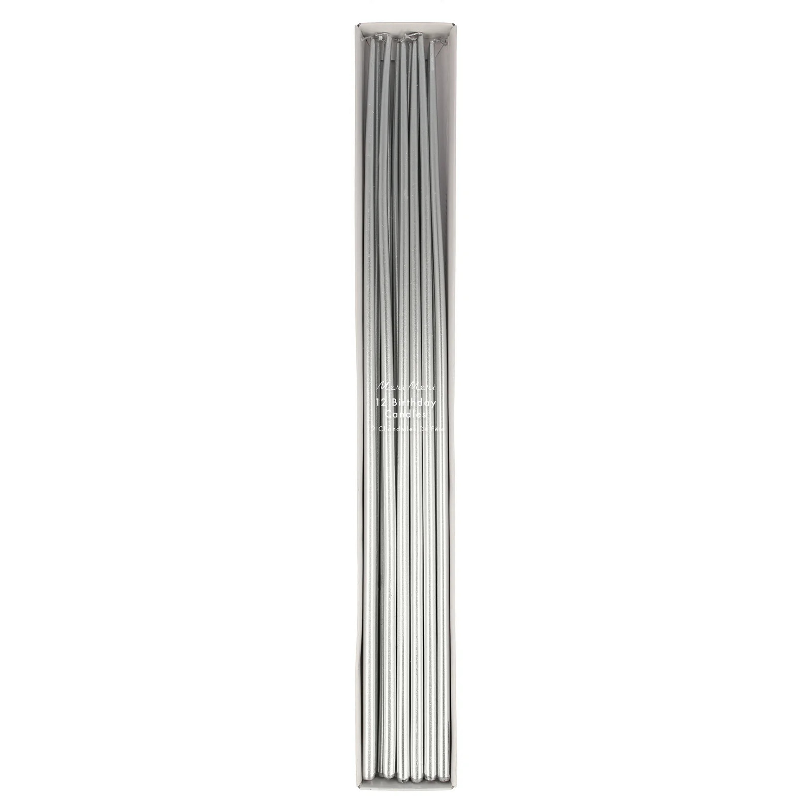 Silver Tall Candles | Meri Meri