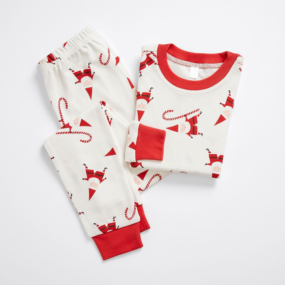 Modern Smiley Santa Tight Fit Pajama, 6, Red, WE Kids | West Elm (US)