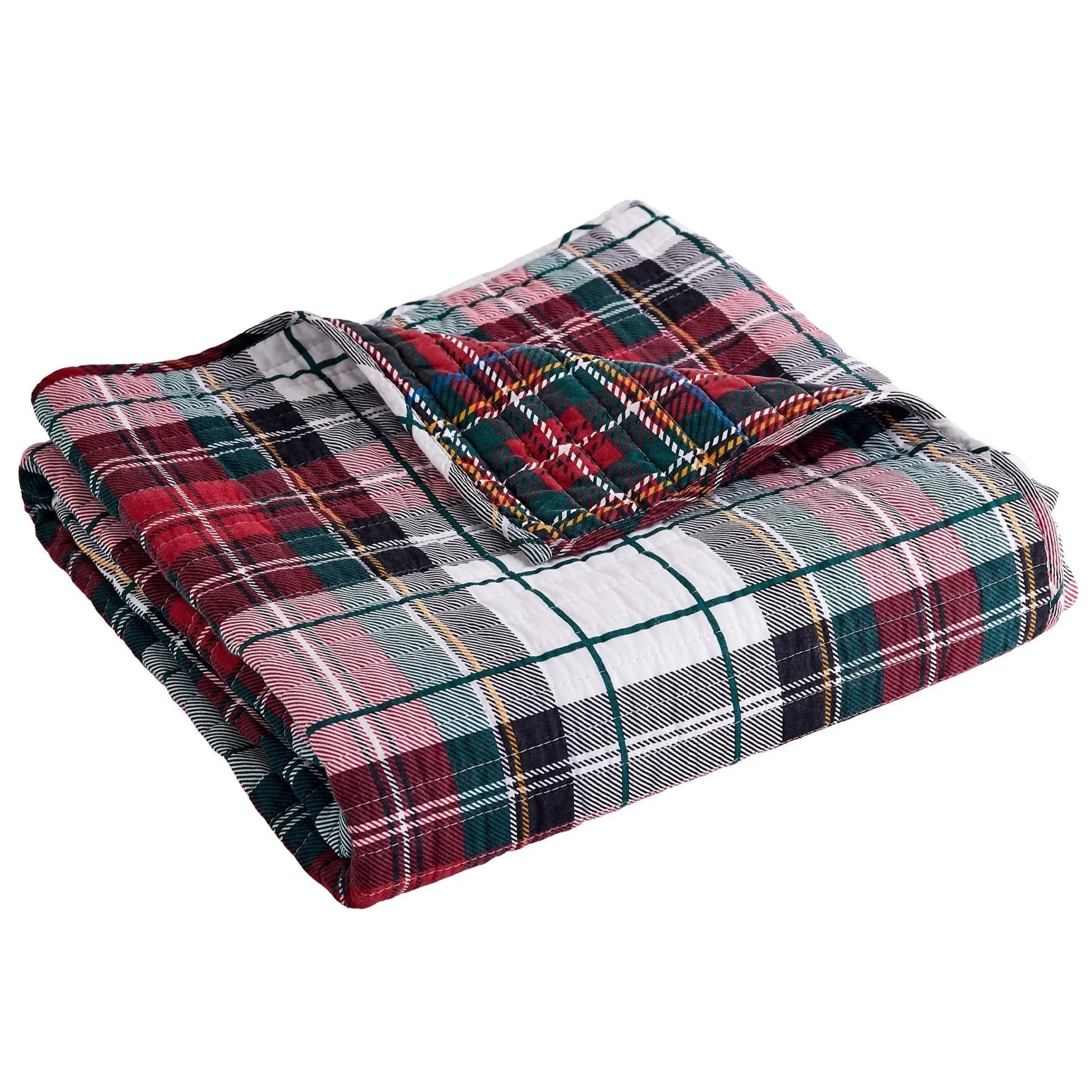 Spencer Plaid Quilted Throw | Levtex Home