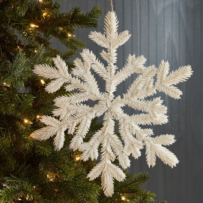 Fluffy Glitter Snowflake Ornament | West Elm (US)