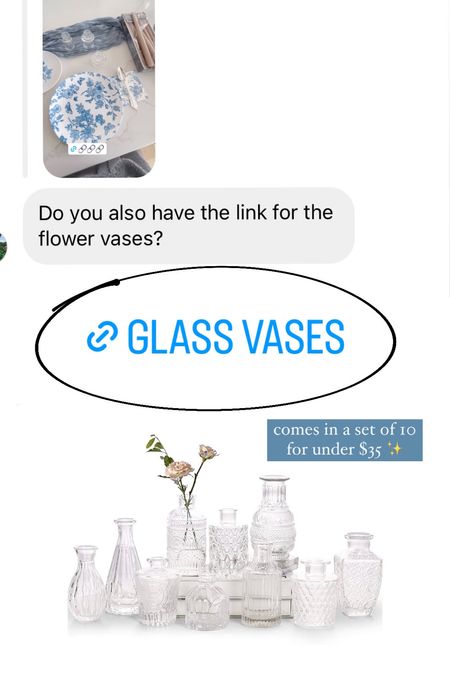 These glass flower vases come in a set of 10 for under $35! They are perfect for hosting spring events. I used them for a bridal shower and think they would be perfect for Easter brunch or a baby shower too 🤍

Spring event; bridal shower; baby shower; spring event decor; bridal shower decor; glass vases; amazon home; Christine Andrew 

#LTKunder50 #LTKstyletip #LTKhome
