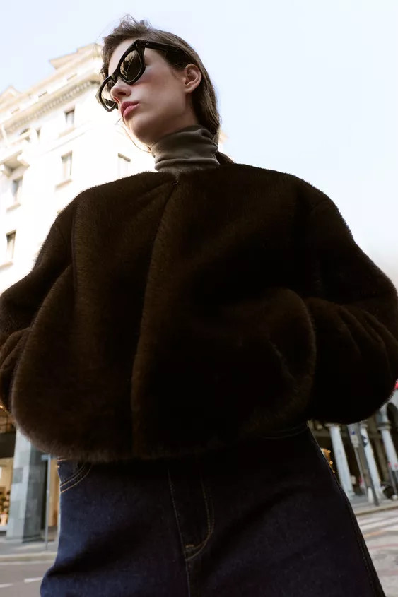 FAUX FUR BOMBER JACKET | Zara US