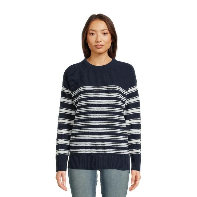 Time and Tru Women's Long Sleeve Chenille Pullover Crewneck Sweater | Walmart (US)