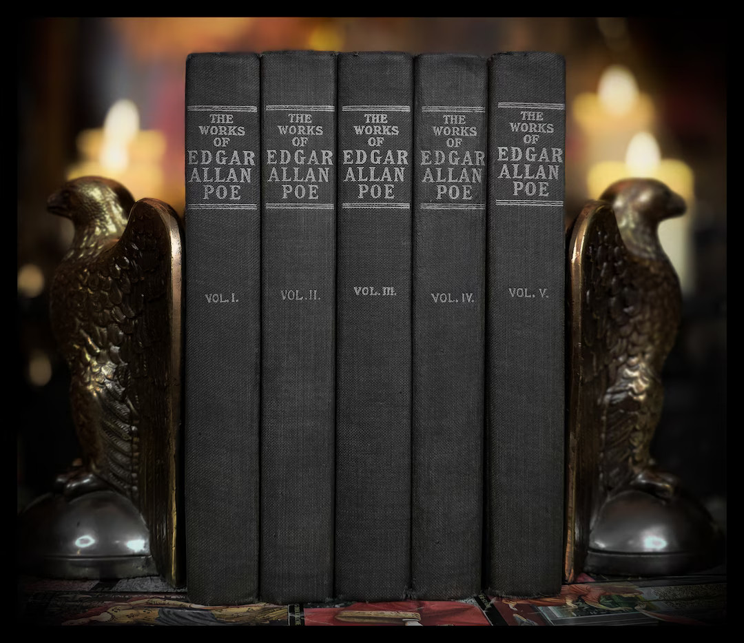 1908 EDGAR ALLAN POE Book Set the Raven Five Volumes rare Full Collection Antique Vintage Edgar A... | Etsy (US)