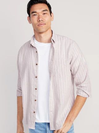 Regular-Fit Everyday Non-Stretch Linen-Blend Shirt for Men | Old Navy (US)