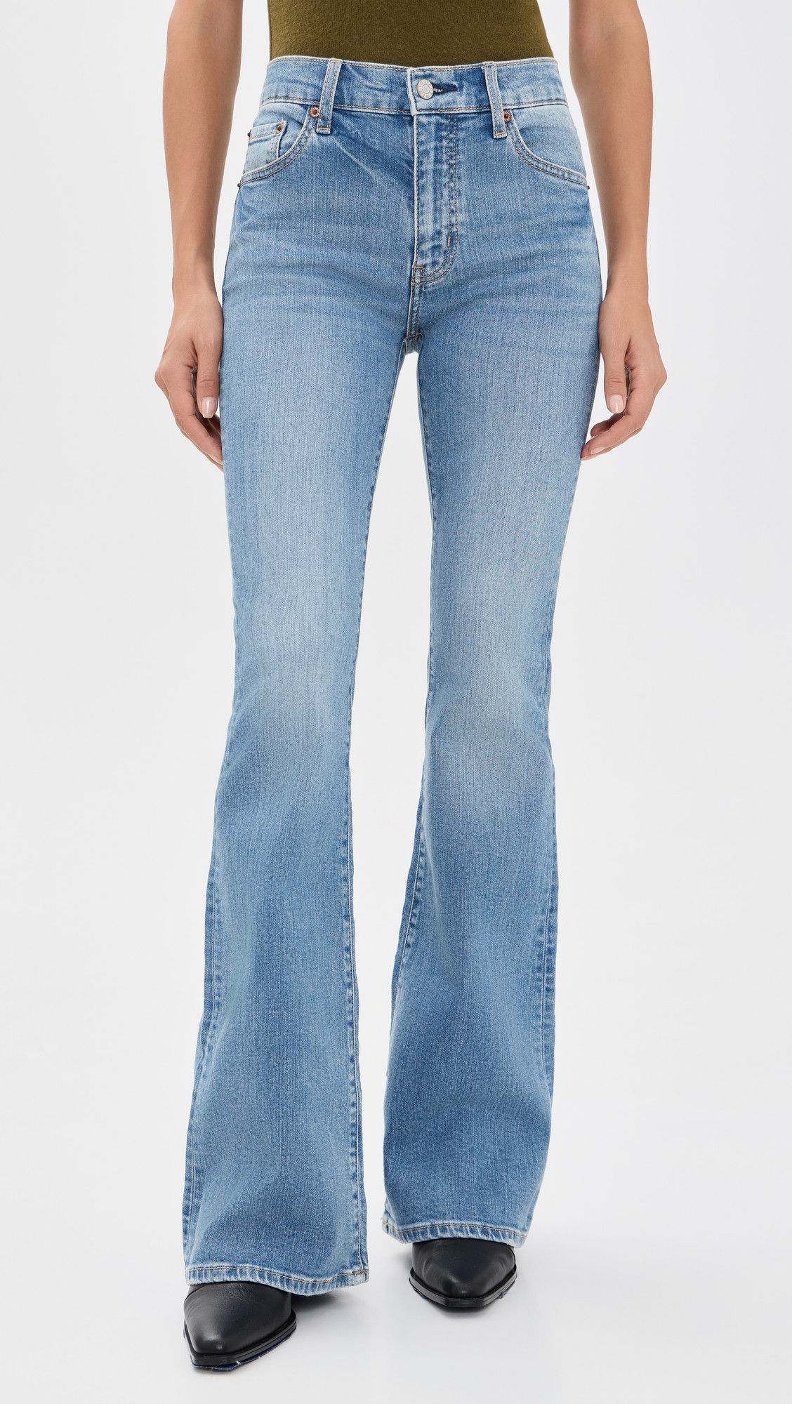 DAZE Lover Mid Flare Jeans Text Me 30 | Shopbop