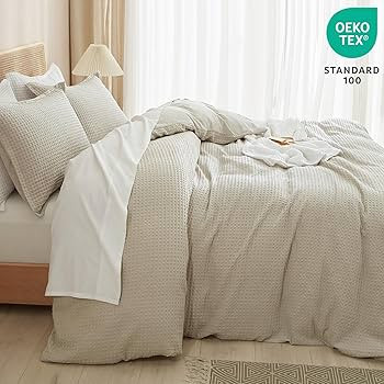 PHF Waffle Weave Duvet Cover Set King Size, 3 Piece Ultra Soft Breathable Durable Comforter Cover... | Amazon (US)