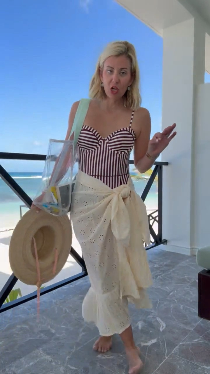 Boden swim is a WIN! The quality, the fit, the coverage, the colors….literally obsessed! Not to forget this eyelet sarong!! Total win look! 
Swim - 34B
Hat - m/l
Boden Code - XCRM 15% new styles only
Sunshine Tienda - mixandmatch 15%
Sprinkled with Pink - catherine10 10%
Allie + Bess - Catherine20 20%

#LTKSeasonal #LTKOver40 #LTKTravel