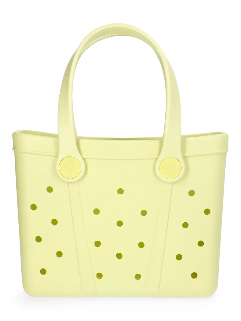 Time and Tru Women's Lightweight Mini Beach Tote Bag, Yellow | Walmart (US)