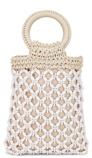 Beaded Crochet Mini Tote in Beachcomber | Revolve Clothing (Global)