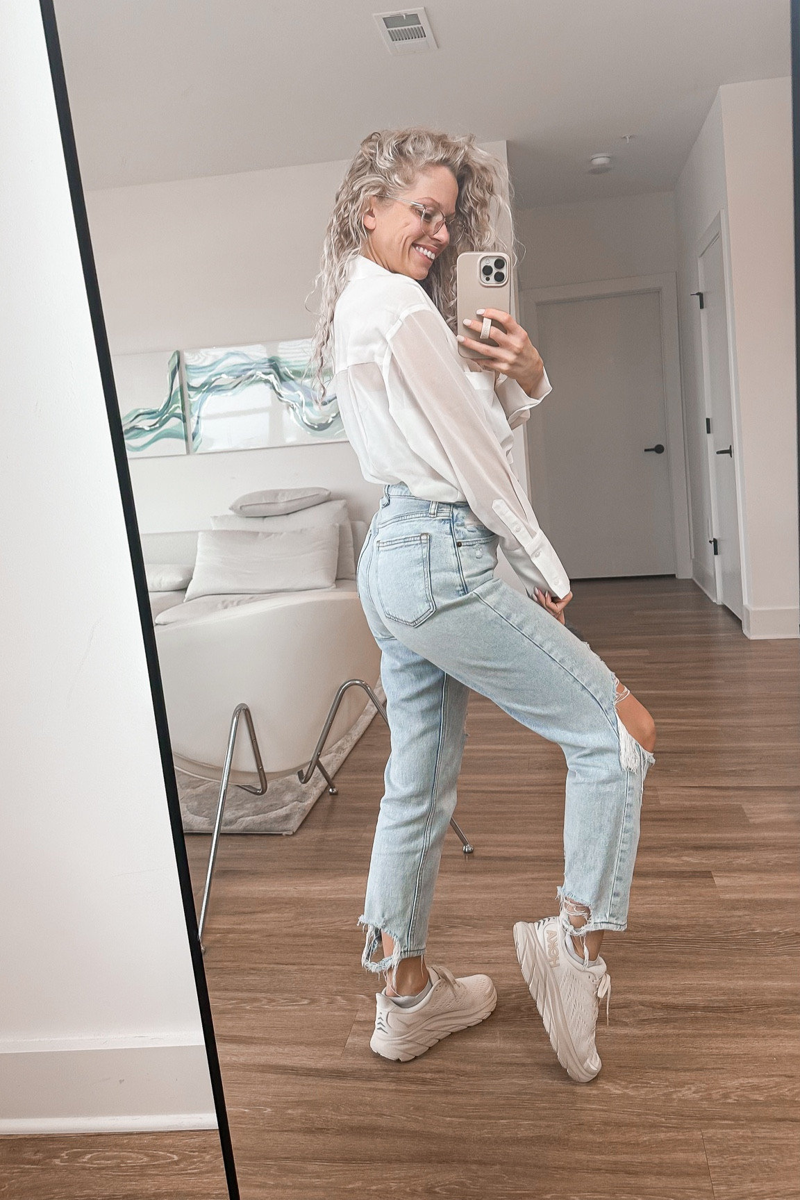 Loving this sheer oversized button down top from Abercrombie! Currently on sale for 50% off!

#LTKsalealert #LTKfit #LTKunder50