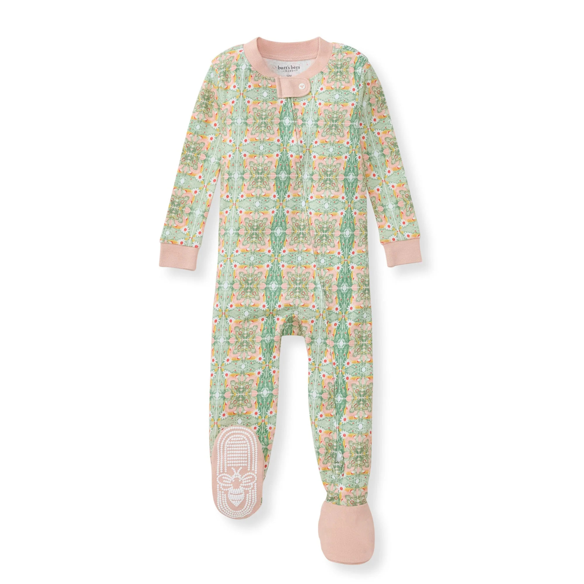 Floral Tile Organic Cotton Girl Sleeper | Burts Bees Baby