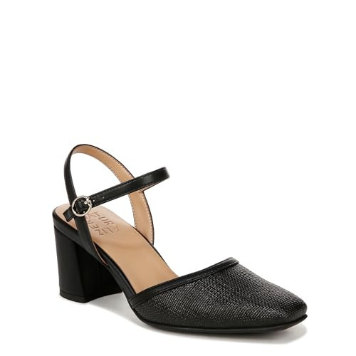 Naturalizer Womens Wave Ankle Strap Closed Toe Dress Heels Black Straw Fabric 9.5 M | Amazon (US)
