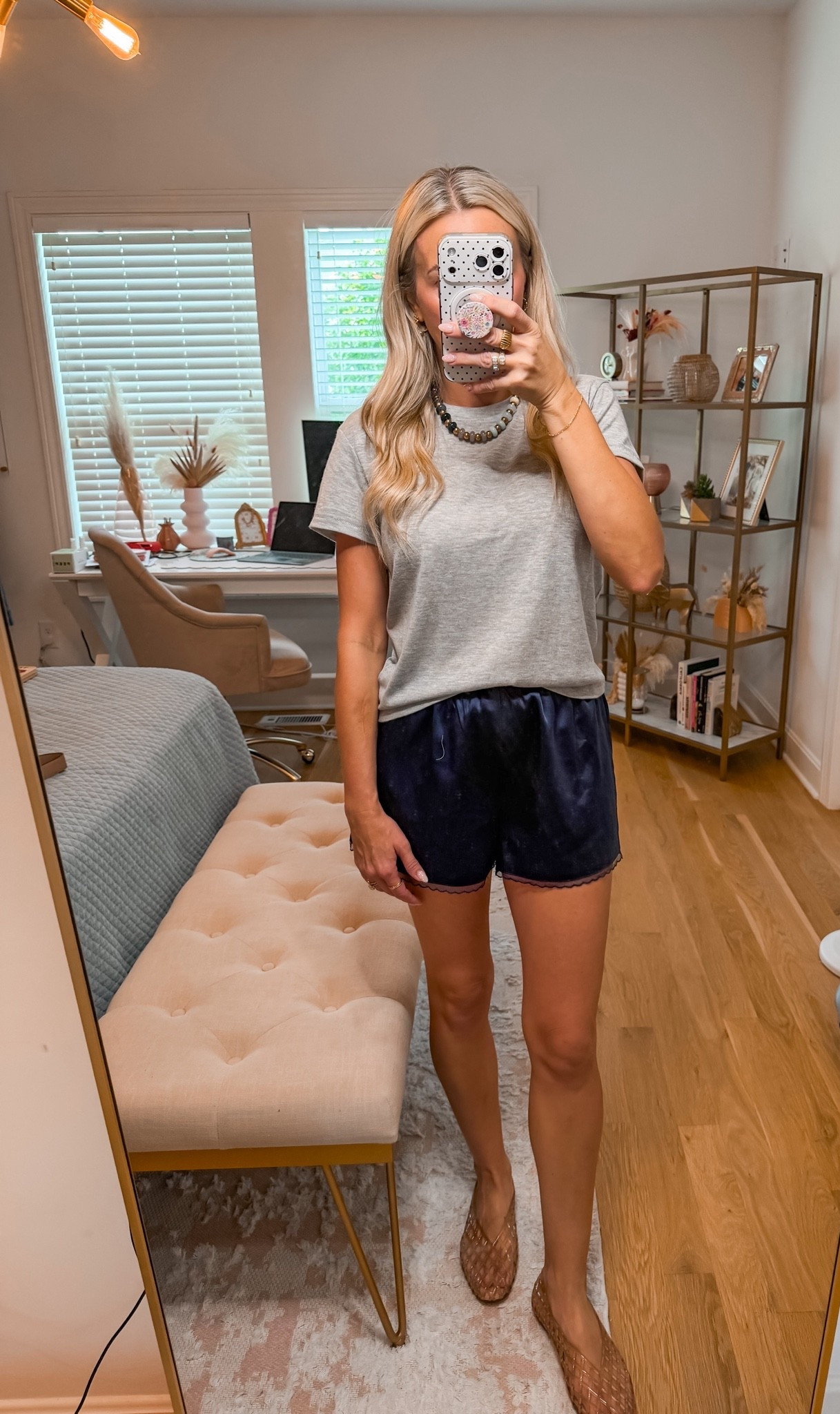 Basics but elevated with these satin lace shorts! Throw on a jacket as the temps drop, the perfect transitional outfit.

#LTKootd #LTKmomlife #LTKOver40