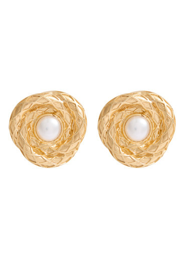Livia 18kt gold-plated stud earrings | Harvey Nichols