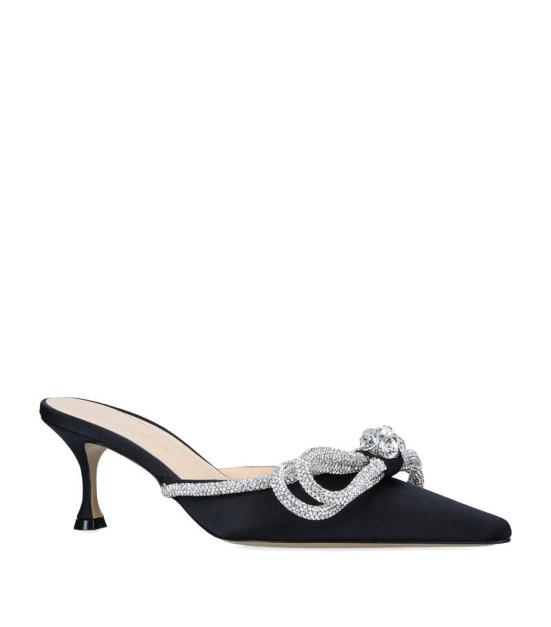 MACH & MACH Satin Embellished Double Bow Mules 65 | Harrods