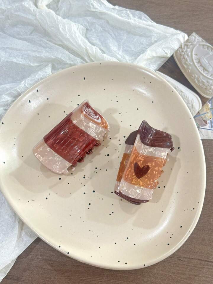 1 Pieza Clip De Pelo Con Forma De Pan De Café, Accesorios Para El Cabello De Mujer, Adecuado Como Regalo De Cumpleaños O San Valentín | SHEIN