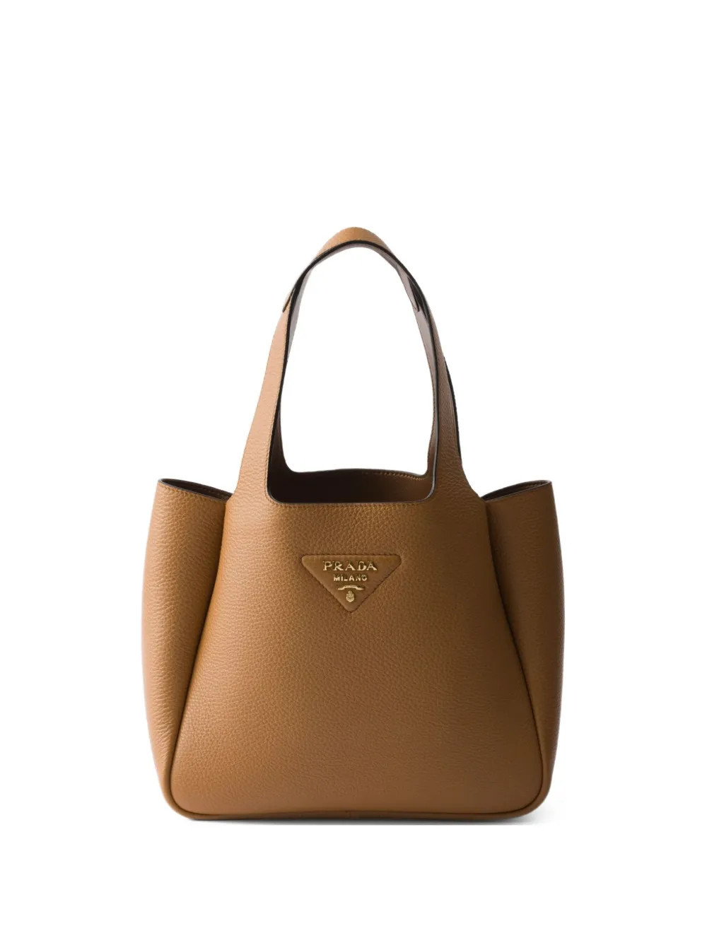 Prada small leather tote bag - Brown | Farfetch Global