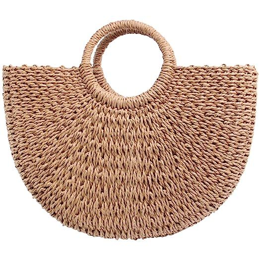 Women Straw Bag Large Hobo Bag Weave Handbags Handwoven Tote Summer Bag Beach Bag | Amazon (US)