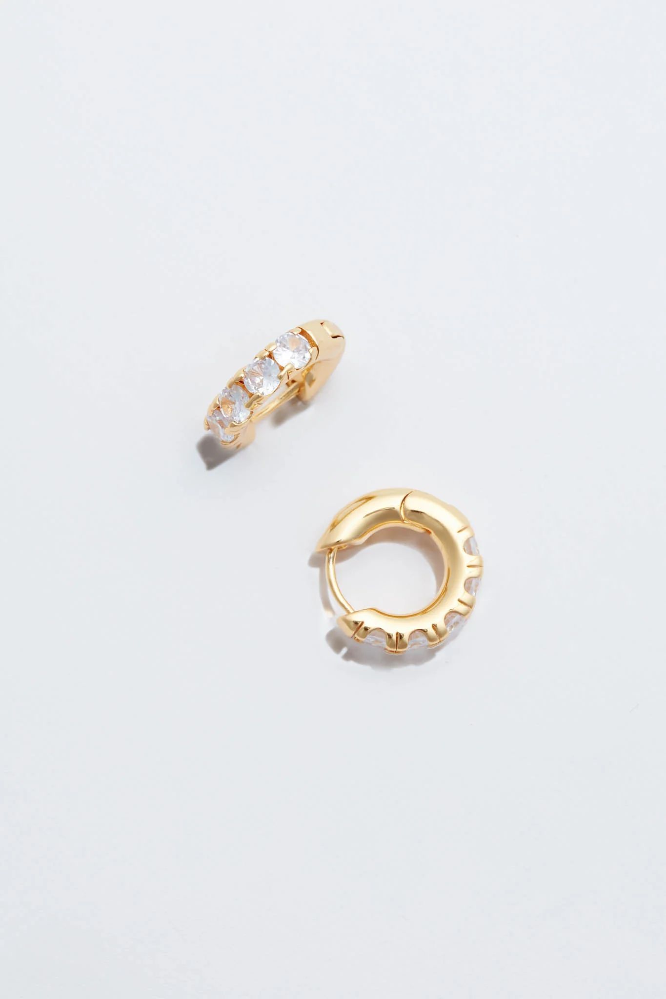 Large Crystal Huggie Hoop Earrings | Tuckernuck (US)