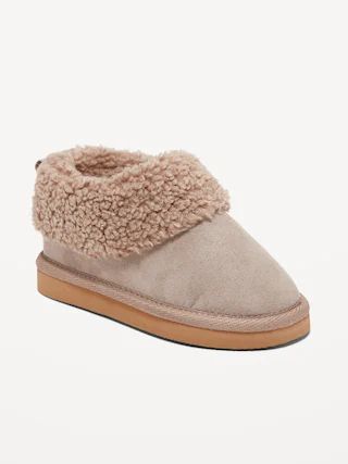 Faux-Suede Sherpa-Cuff  Booties for Toddler Girls | Old Navy (US)